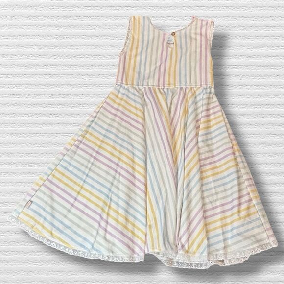 Omi Jo WDW Library Dress 11/12 NWT Spring Stripe Sleeveless Rare HTF Eyelet Trim - Picture 5 of 5